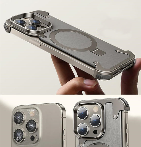 iPhone 15 Genuine Leather Metal Frameless Phone Case – GizModern iPhone 15 Genuine Leather Metal Frameless Phone Case – GizModern