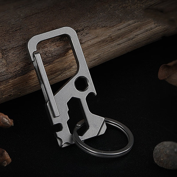Porte-Clés Titane Multifonction Support Téléphone Pliable Clip Mousqueton Solide Et Léger