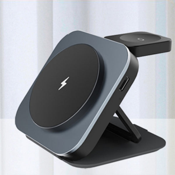 Three-In-One Foldable Magnetic Wireless Charging Stand