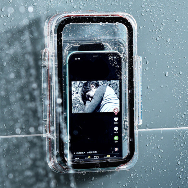Wall-Mounted Waterproof Shower Phone Holder, with Anti Fog Touch