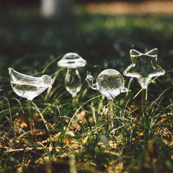 self watering system for hanging plants Glass Self Watering Bulbs, with Cute Clear Design, for Indoor, Hanging – GizModern