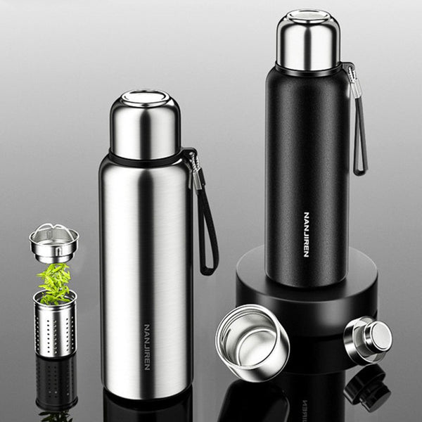 Insulated Thermos Water Bottle, with Tea Filter & Wide-mouth Opening, –  GizModern