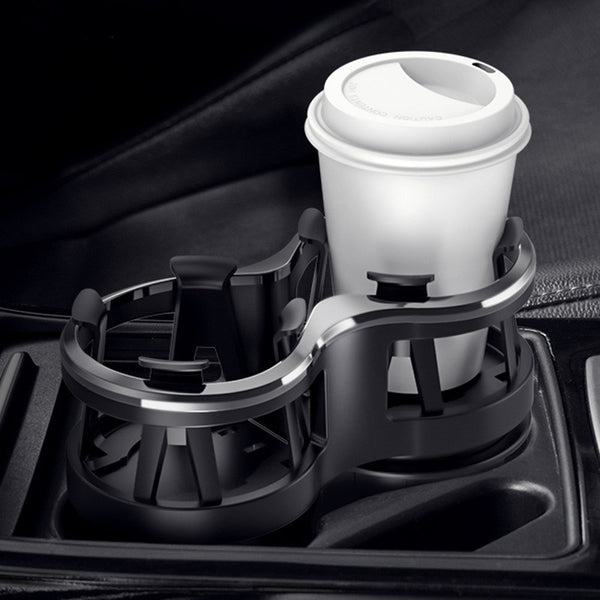 Car Double Cup Holder Expander Auto Drink Holder w/360° Rotating Adjustable  Base