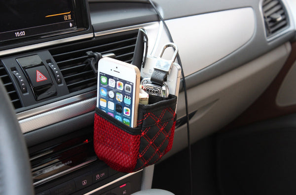 Mini Car Air Vent Storage Bag For Coins, Keys, Phones, Sunglasses