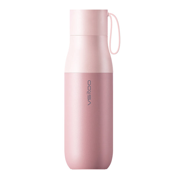 Smart Pink Water Bottle With Temperature Display