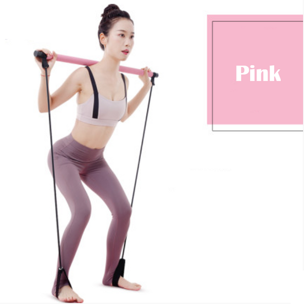 8-in-1 Portable Pilates Bar Kit with Resistance Band, Foot Loop