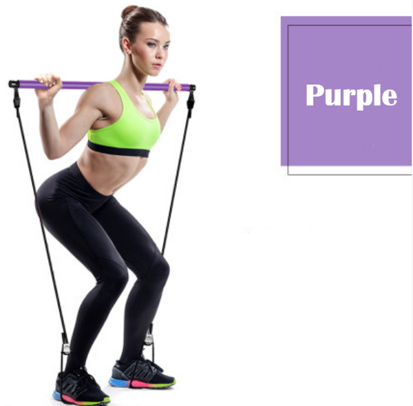 Portable Pilates Bar Kit With Resistance Band For Exercise With Foot Loop  For Total Body Workout, Yoga, Pilates And Strength Training Exercise 