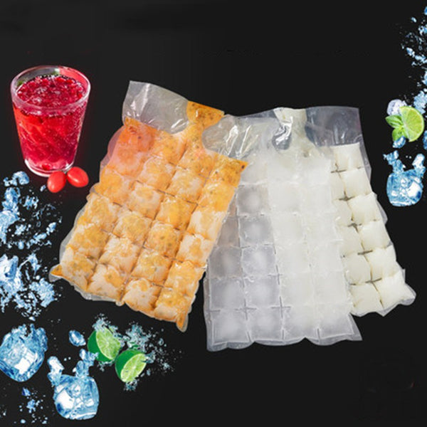 Disposable Ice Cube Bags,Ice Cube Mold Trays (100pcs/2400 Ice Cubes)