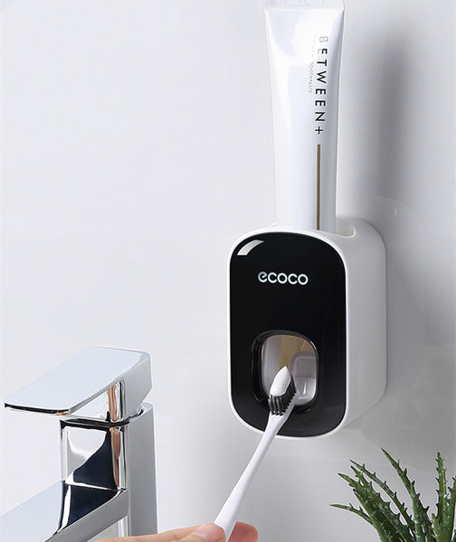 ecoco Wall-Mounted Holder with 2 Toothpaste Dispensers 4 Cups and