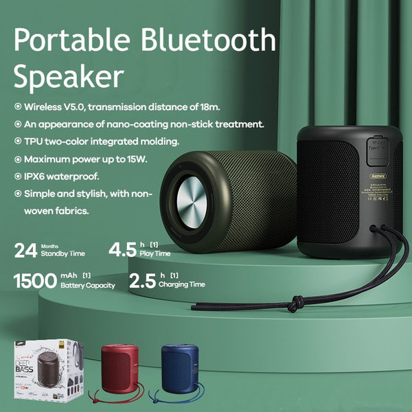 Waterproof Bluetooth5.0 Stereo Wired/Wireless Speaker, with 24 Months Standby Time, Support TF Card & AUX Cable, for Home, Office, Party & Travel