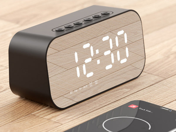 3-in-1 Wireless Bluetooth Speaker with Subwoofer, Alarm, Mirror Clock –  GizModern