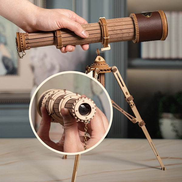 DIY Handmade Wooden Single-Tube Telescope