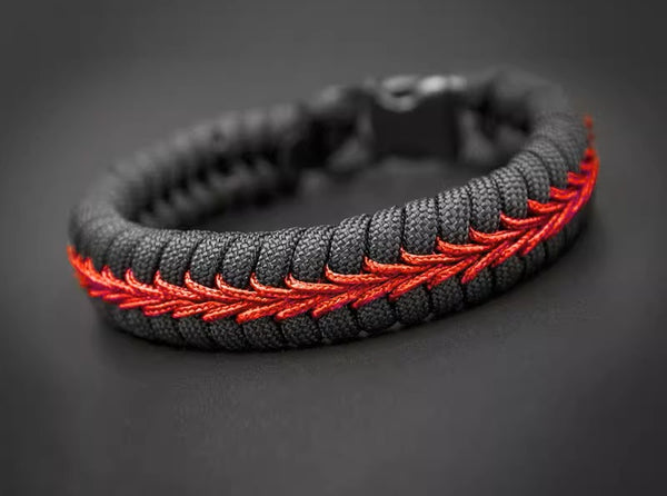 Paracord Woven Survival Bracelet: Outdoor Basketball Cool
