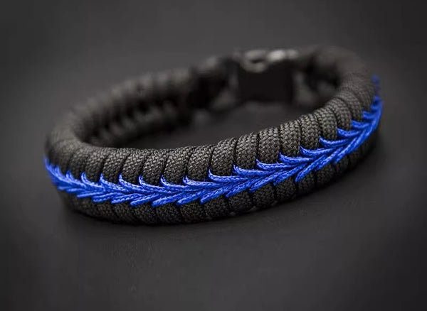 Paracord Woven Survival Bracelet: Outdoor Basketball Cool