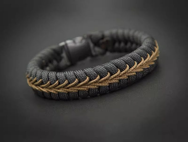 Paracord Woven Survival Bracelet: Outdoor Basketball Cool