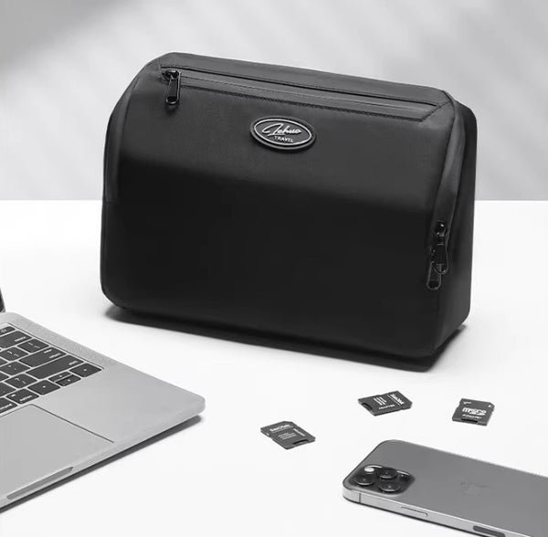 Vertical Tech Organizer: Large Capacity Travel Bag for Cables & Devices