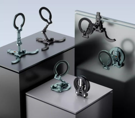 Mini MagSafe Magnetic Phone Holder – Foldable Pocket Tripod, Selfie Stick & Backpack Clip