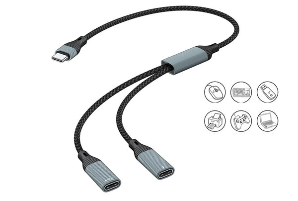 3-in-1 Type-C OTG Hub Extender: 60W Fast Charge + Data Transfer