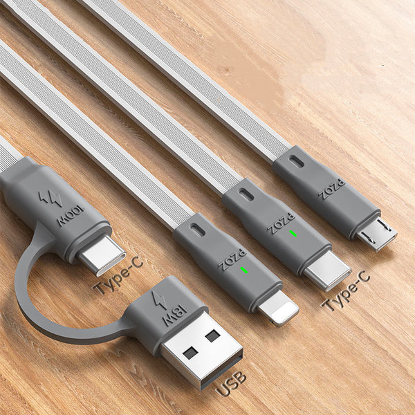 3-in-1 Data Cable - 100W Multi-Functional Charging and Data Cable