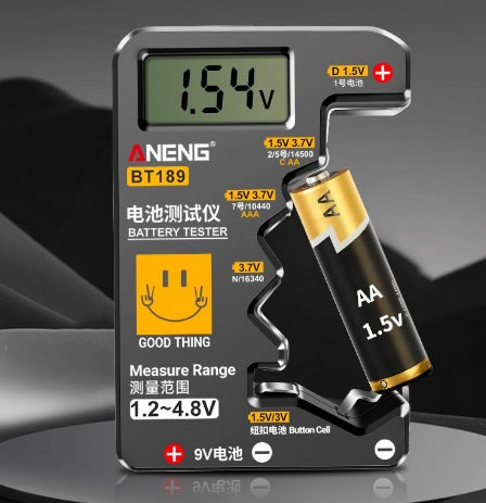 Universal Battery Tester: Voltage Display & Lithium Health Checker