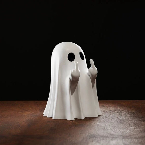 Funny Middle-Finger Ghost Ornament: Cute, Creative Desk Decor Gift