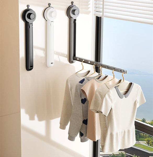 Foldable Suction Cup Clothes Drying Rack for Windows