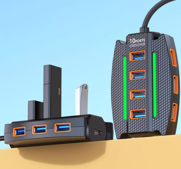 Epic 10-Port USB3.0 Hub Dock – Turbo-Charged Laptop Multiplier!