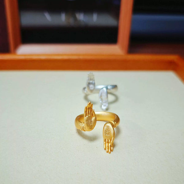 Fearless Wish Buddha Hand Ring - Chic Couple Gift