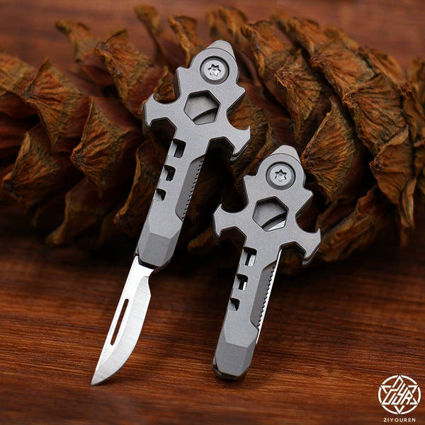 Titanium Keychain Box Titanium Multi-Tool Keychain: Mini EDC Gadget with Bottle Opener & Box ...