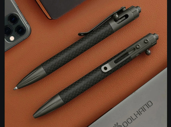 Carbon Fiber Tactical Bolt-Action Pen: High-Tech Tungsten Self-Defense Business Writer