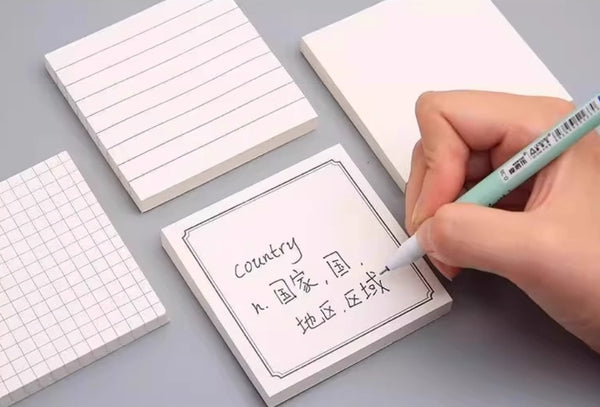 Minimal Sticky Notes: N-Times Blank Tearable Pad