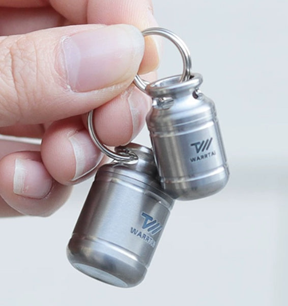 Titanium Gas Tank Pill Fob: Waterproof, Airtight & Crush-Proof Portable Storage Capsule Keychain!
