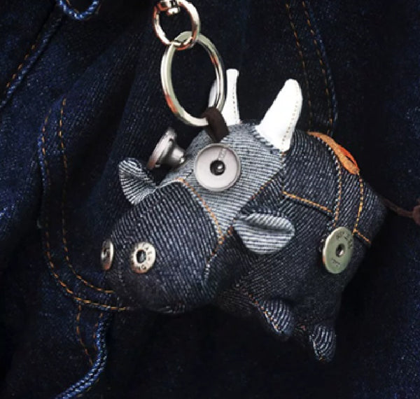 Quirky Denim Cow Plush Bag Charm – Creative Premium Backpack Pendant Doll