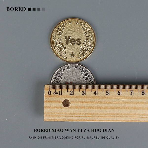 YES/NO Decision Coin - Fun Lucky Charm for Boredom-Busting Choices!