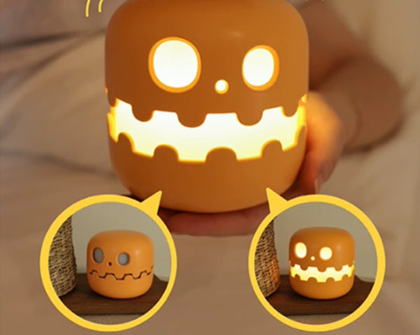 Glow Up Your Smile: Adorable Quirky Pumpkin Night Light with Dimmable Charging & Timer