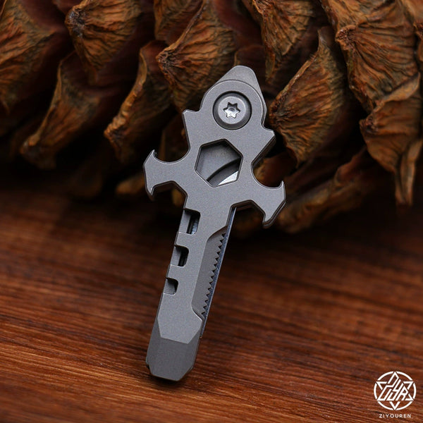 Titanium Keychain Box Titanium Multi-Tool Keychain: Mini EDC Gadget with Bottle Opener & Box ...