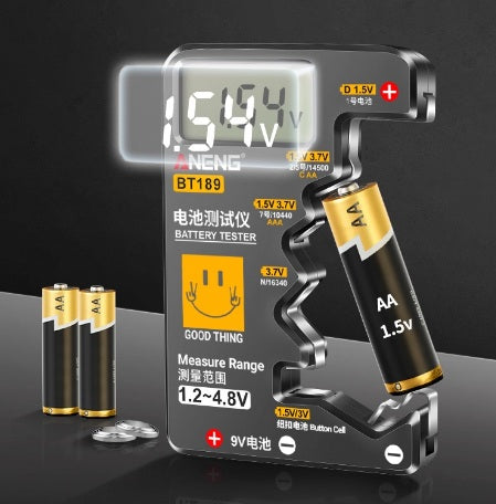 Universal Battery Tester: Voltage Display & Lithium Health Checker