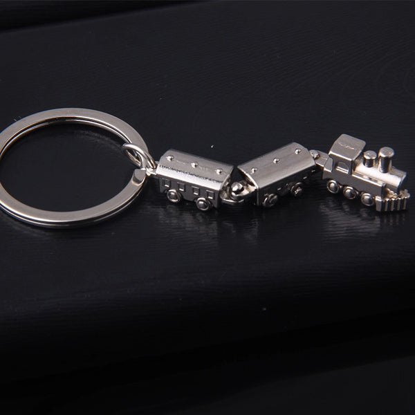 Movable Metal Train Keychain - Cool Car Pendant Gift