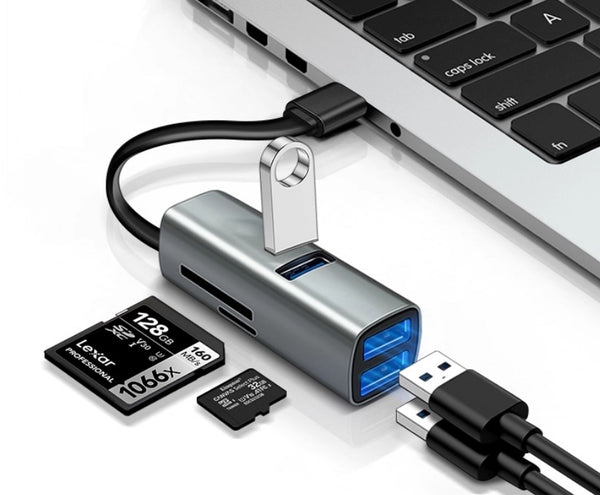 5-in-1 USB3 Rocket Card Reader – Phone + Camera Instant Transfer