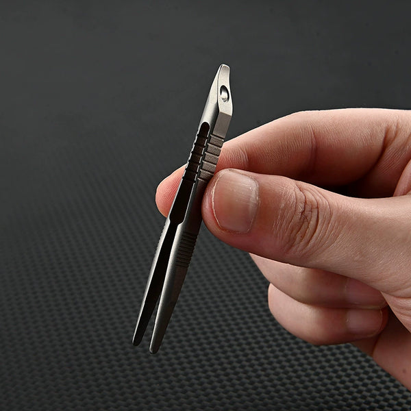 Versatile TC4 Titanium Mini Tweezers: Toothed, Flat & Round, Portable Fun Clip