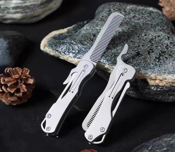 Pure Titanium Folding Comb - Anti-Static Travel Massage Comb