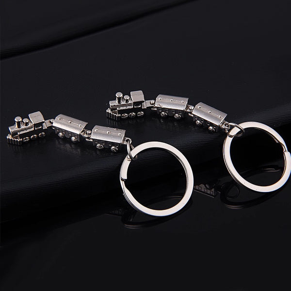 Movable Metal Train Keychain - Cool Car Pendant Gift