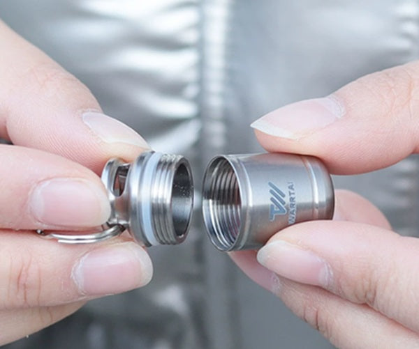 Titanium Gas Tank Pill Fob: Waterproof, Airtight & Crush-Proof Portable Storage Capsule Keychain!