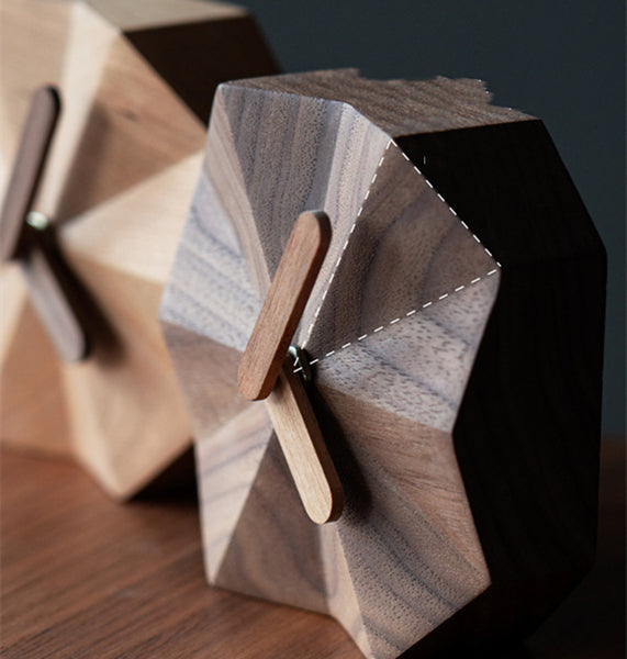 Angular Clock Frame Solid Wood Creative Angular Clock – GizModern