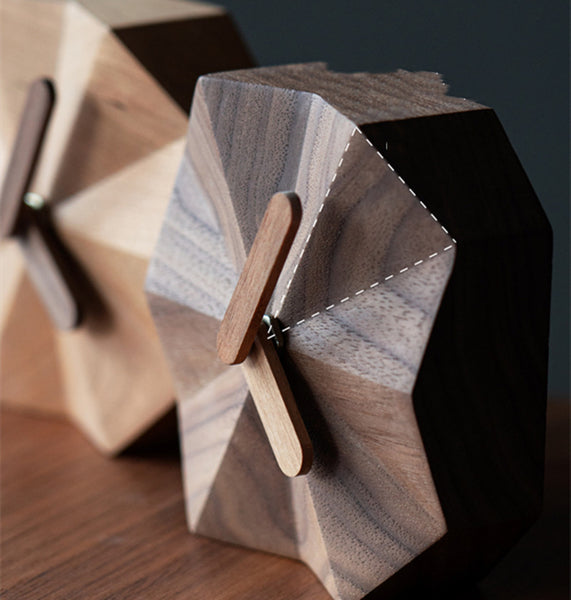 Solid Wood Creative Angular Clock