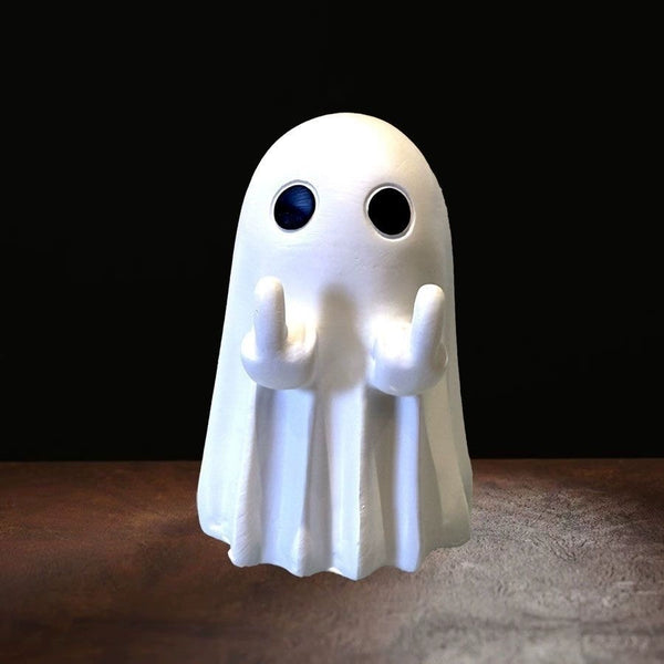 Funny Middle-Finger Ghost Ornament: Cute, Creative Desk Decor Gift