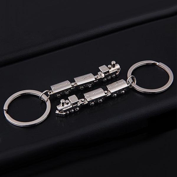 Movable Metal Train Keychain - Cool Car Pendant Gift