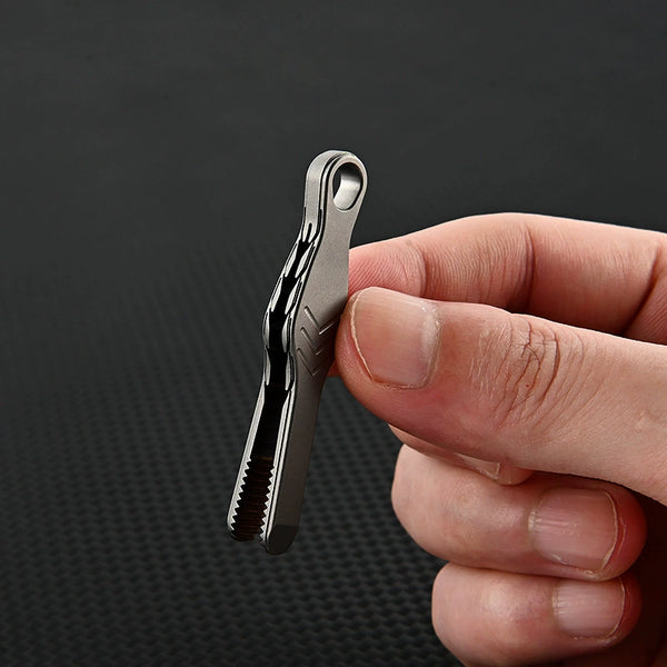 Versatile TC4 Titanium Mini Tweezers: Toothed, Flat & Round, Portable Fun Clip
