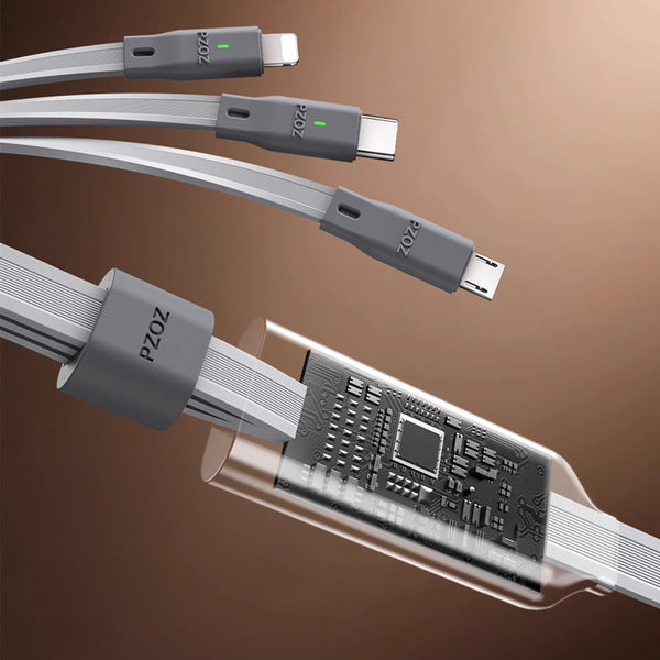 3-in-1 Data Cable - 100W Multi-Functional Charging and Data Cable