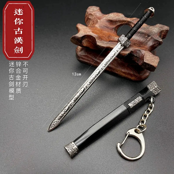 Mini Ancient Chinese Sword Model - Yue King & Qin Dynasty Charm